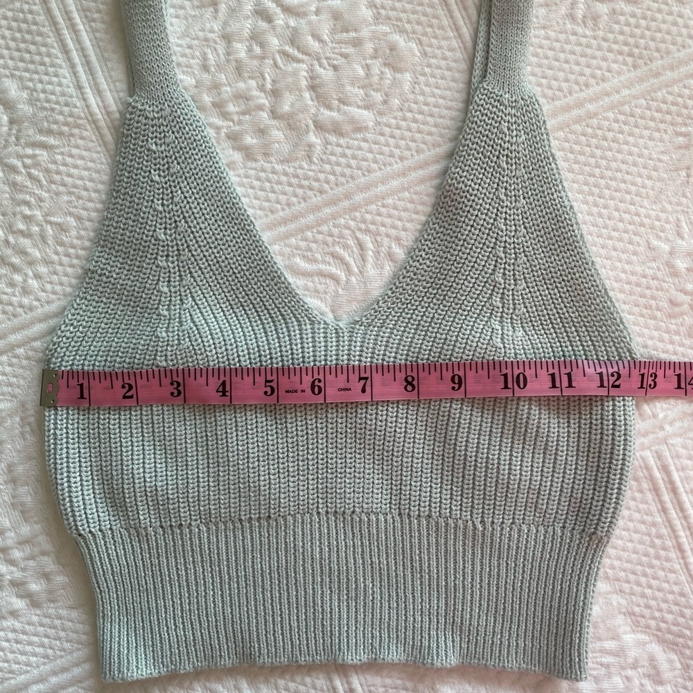 NEW Z SUPPLY Summer Sweater Cami Crop Tank Top Skylight Blue/Green - Picture 12 of 14